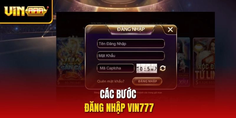 Các bước đăng nhập vin777